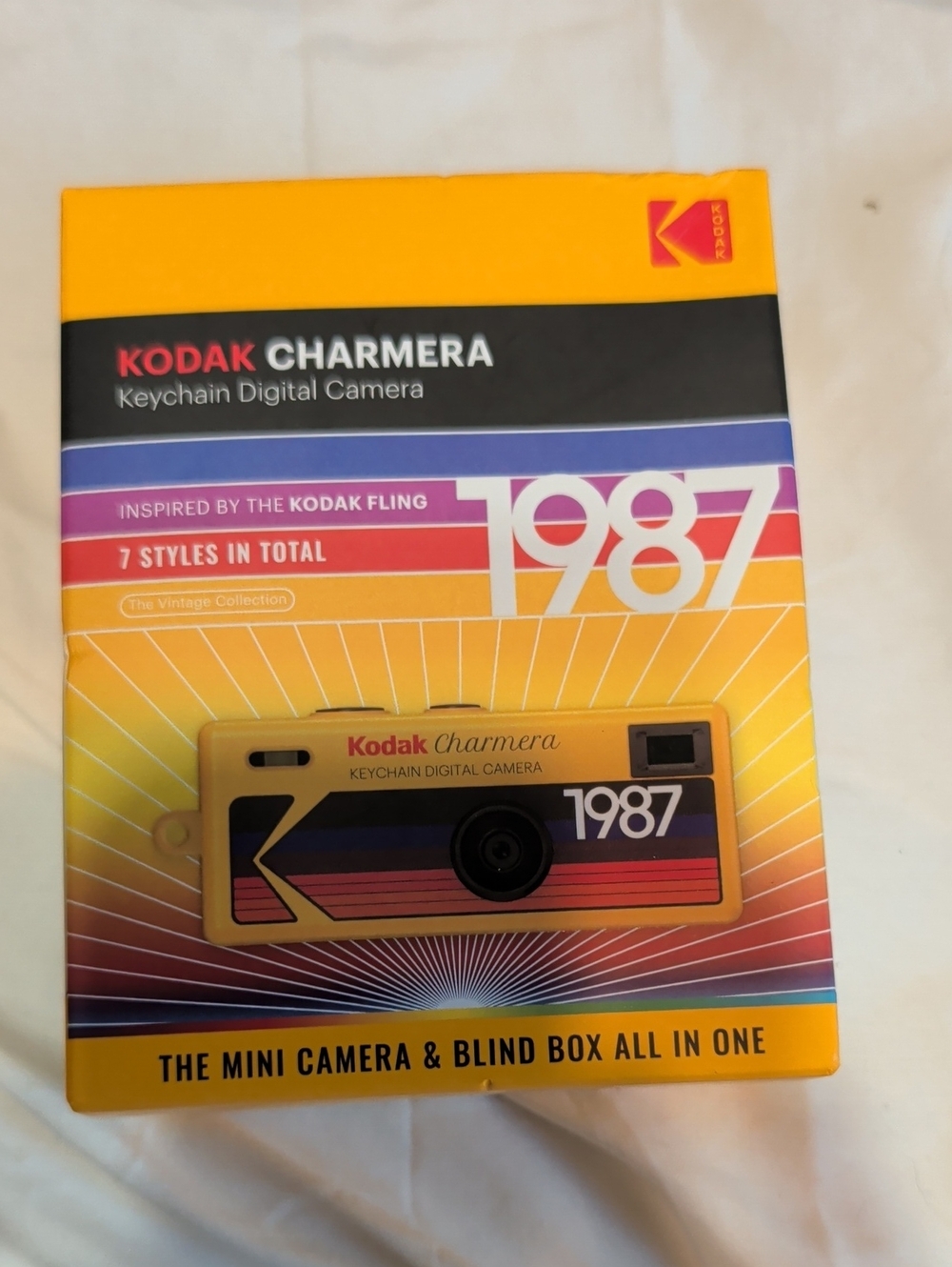 Kodak Charmera Keychain Digital Camera - Yellow with Retro Stripe